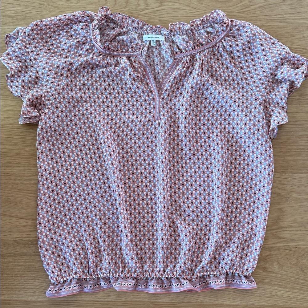 Max Studio Flowy Ruffle Blouse - Picture 1 of 5